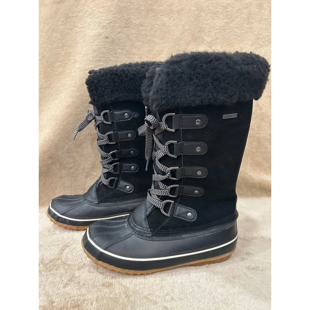 Bear paw Womens 8 Denali Insulated Waterproof Winter Lace Up Boots Black